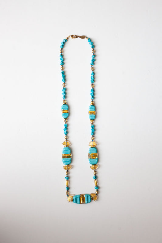 Vintage Turquoise Glass Necklace