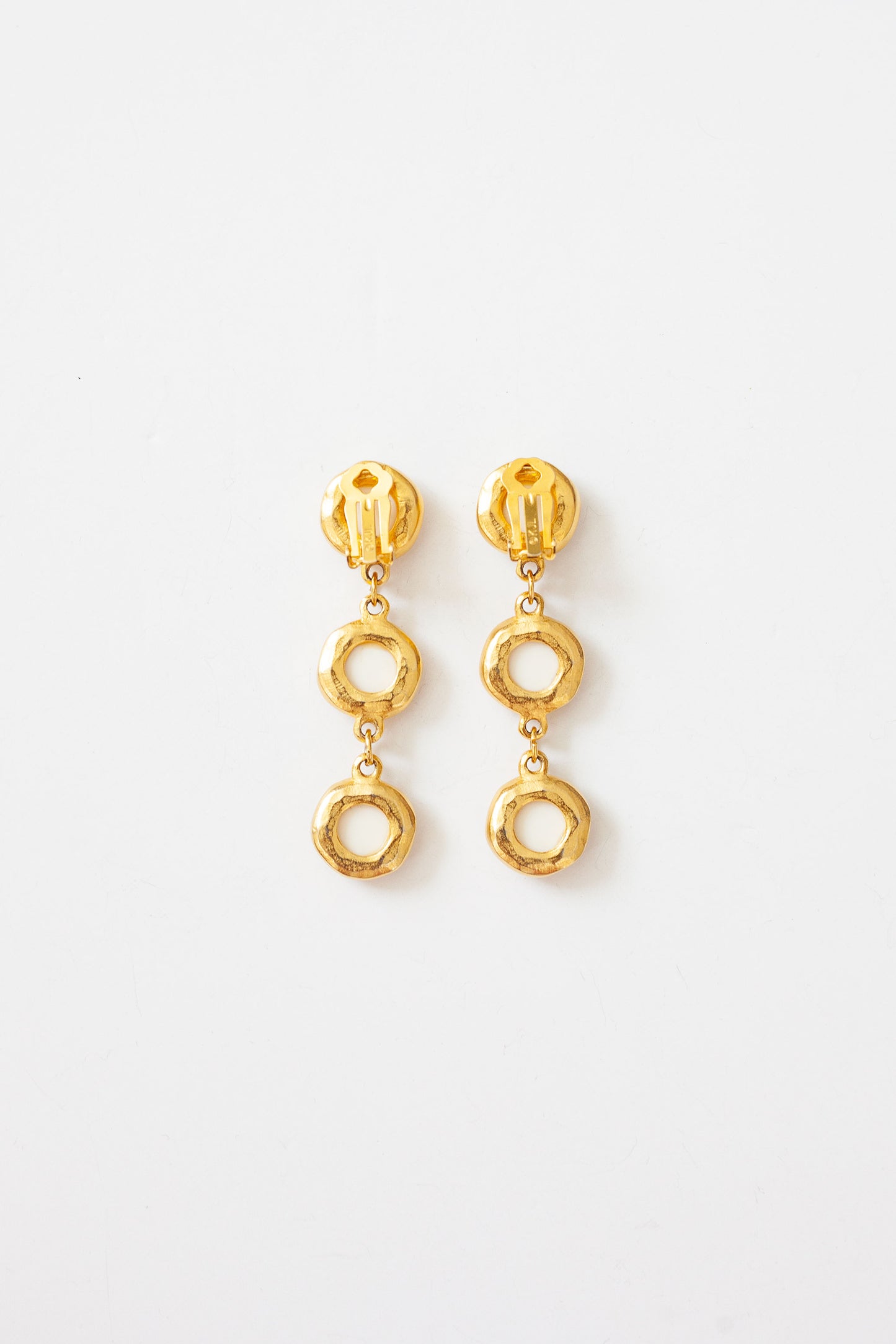 Vintage White Enamel Drop Earrings