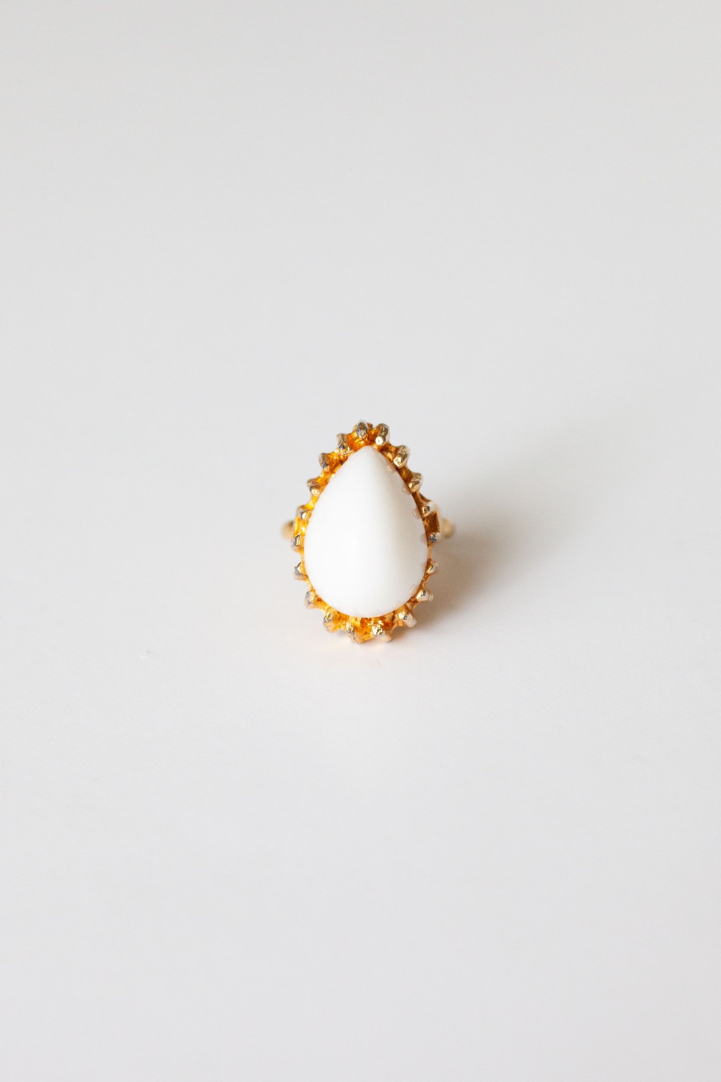 Vintage White Pear Cocktail Ring