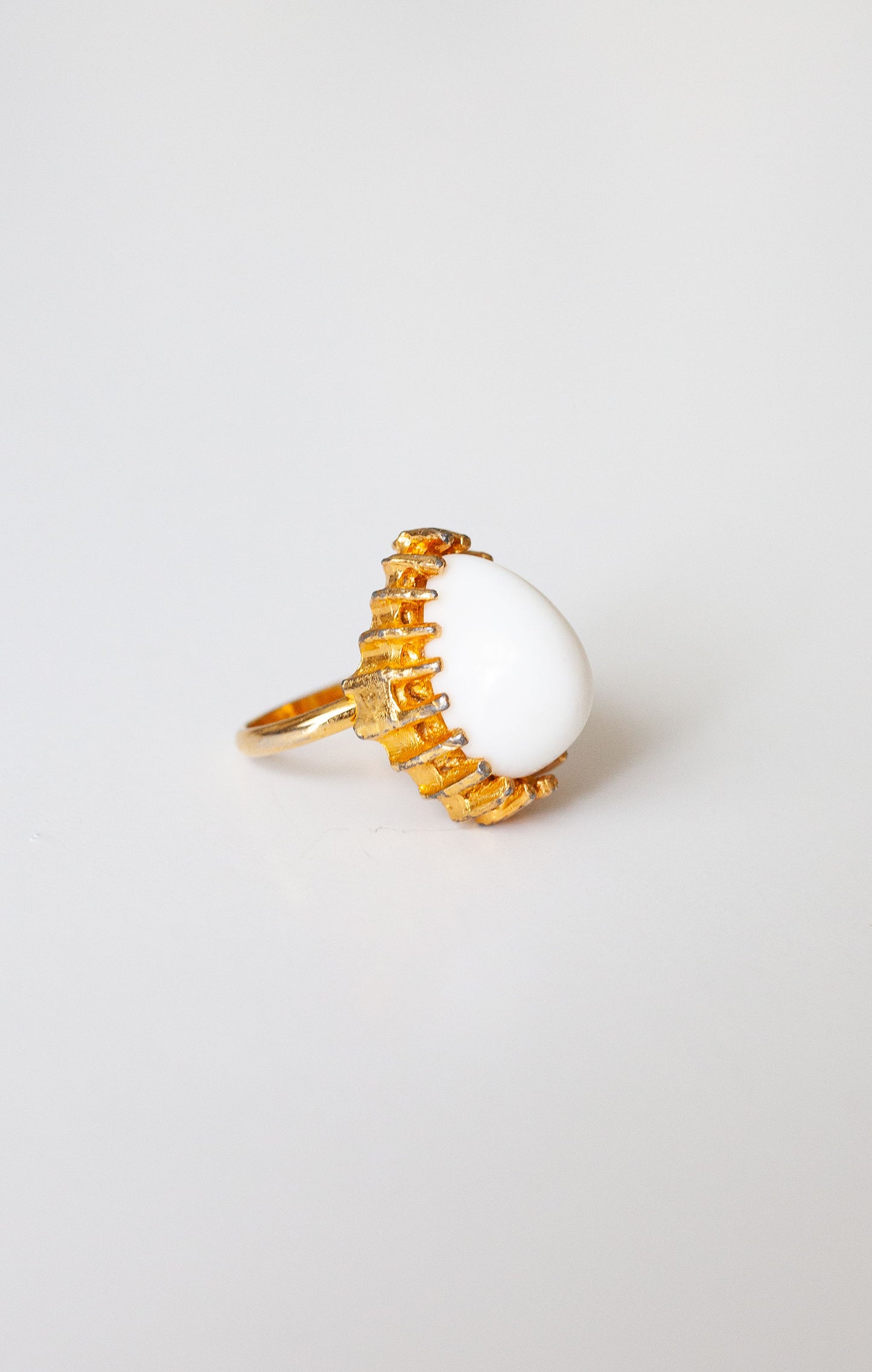 Vintage White Pear Cocktail Ring