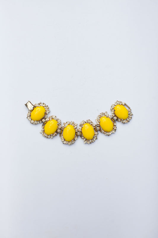 Vintage Yellow Cabachon Bracelet