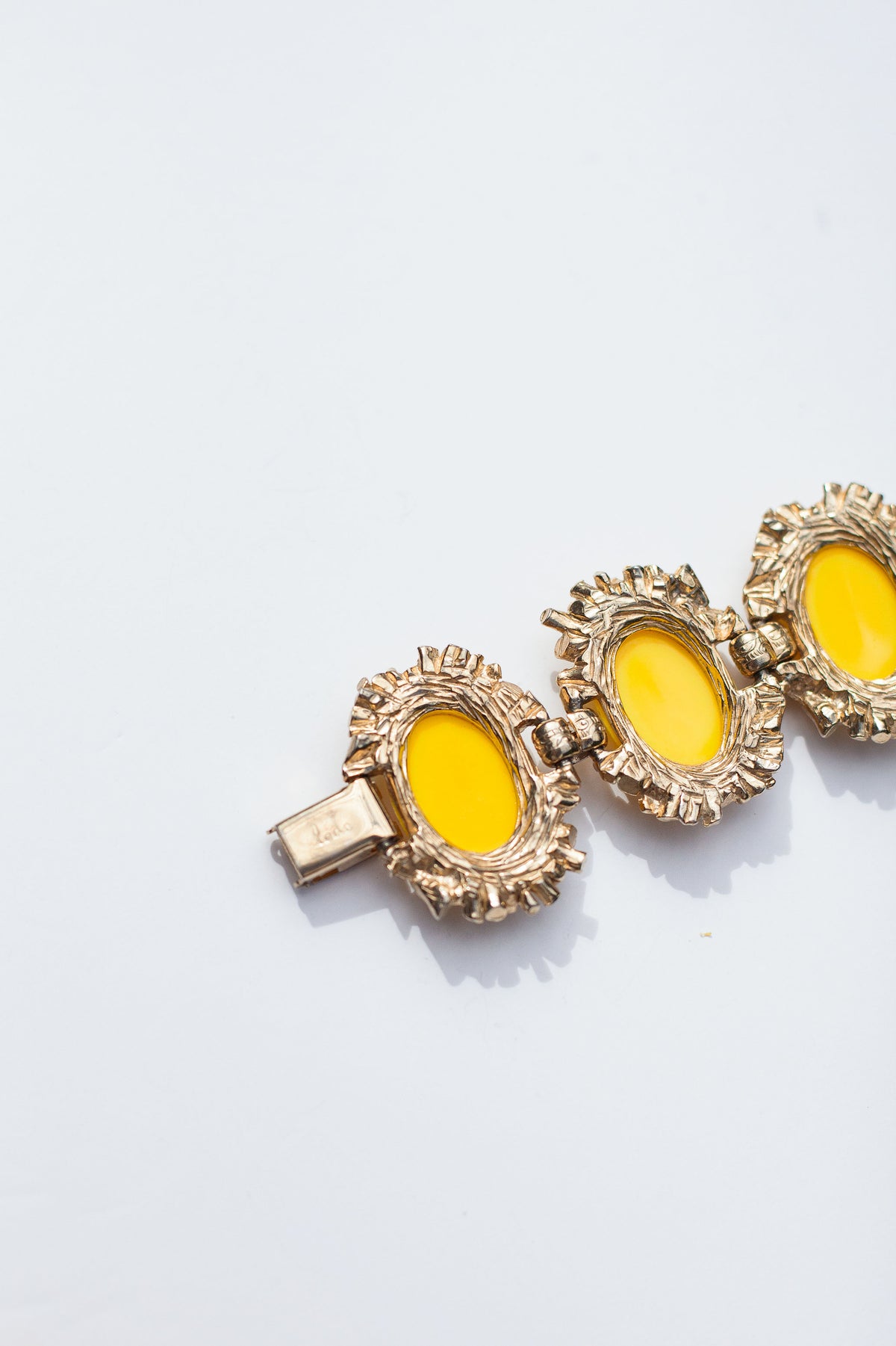 Vintage Yellow Cabachon Bracelet