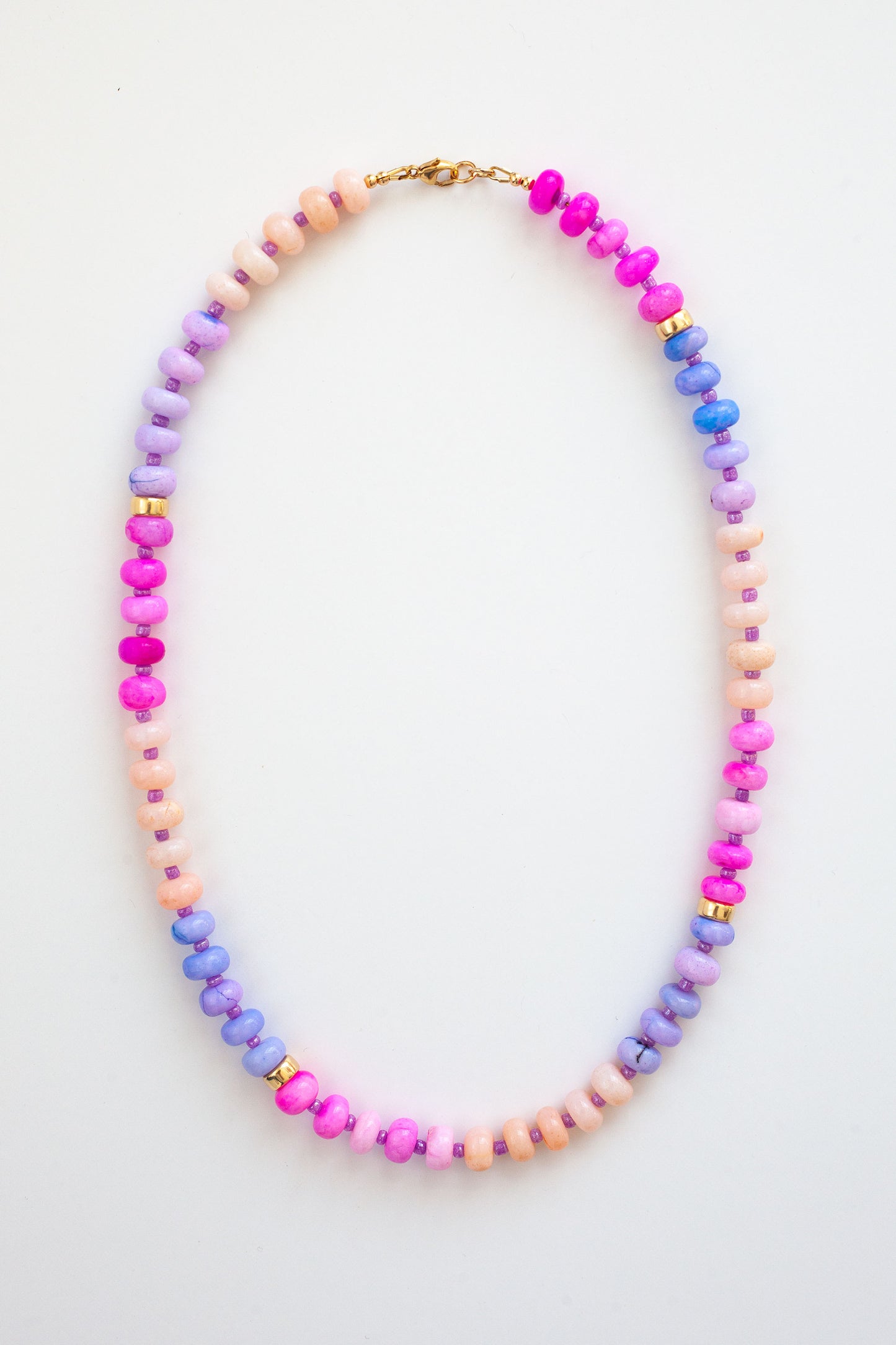 Opal Gemstone Necklace (Cotton Candy)
